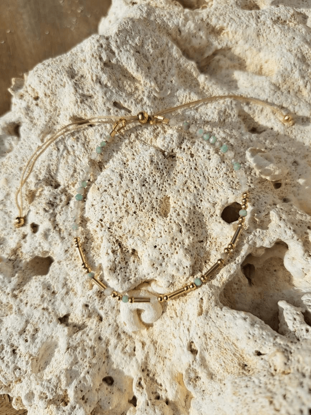 MOT SECRET  amazonite  - gold-filled  -  bracelet 