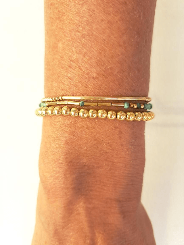 MOT SECRET turquoise africaine- gold-filled - bracelet