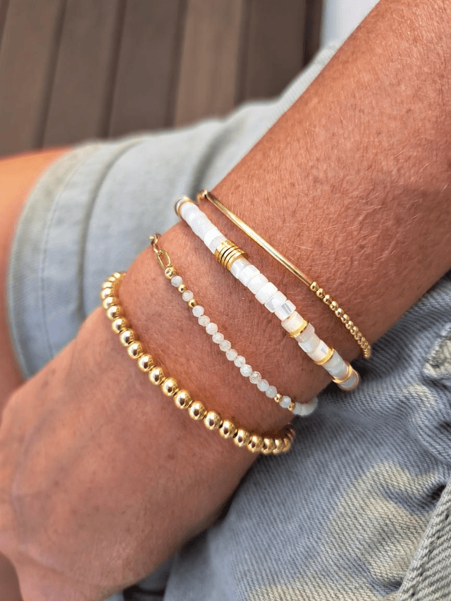 AMAYA pierre de lune - gold filled - bracelet