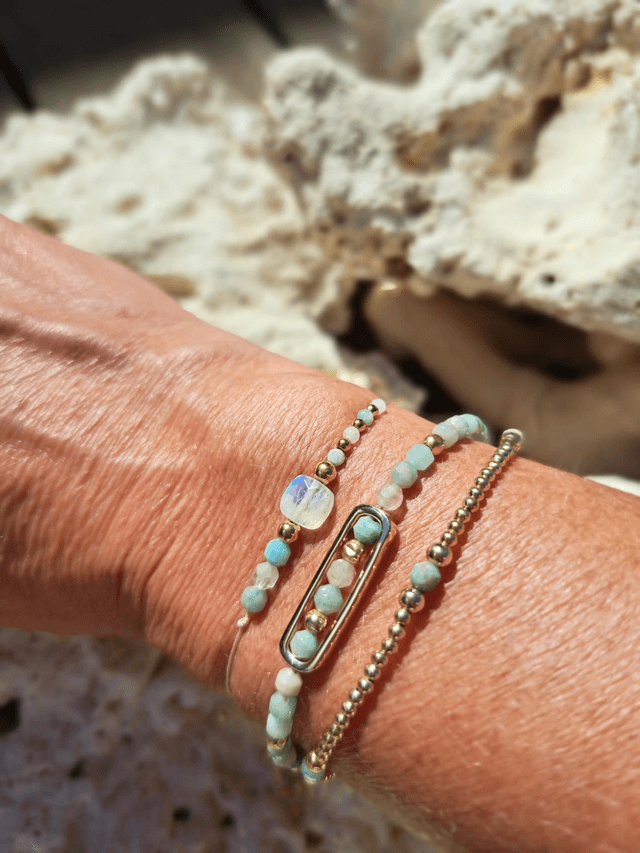 MO REV pierre de lune - amazonite - Bracelet 