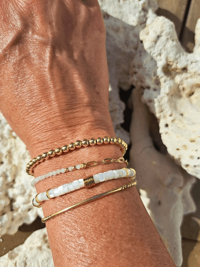 AMAYA pierre de lune - gold filled - bracelet