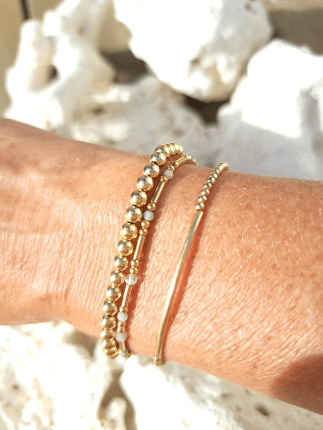 MOT SECRET  amazonite  - gold-filled  -  bracelet 