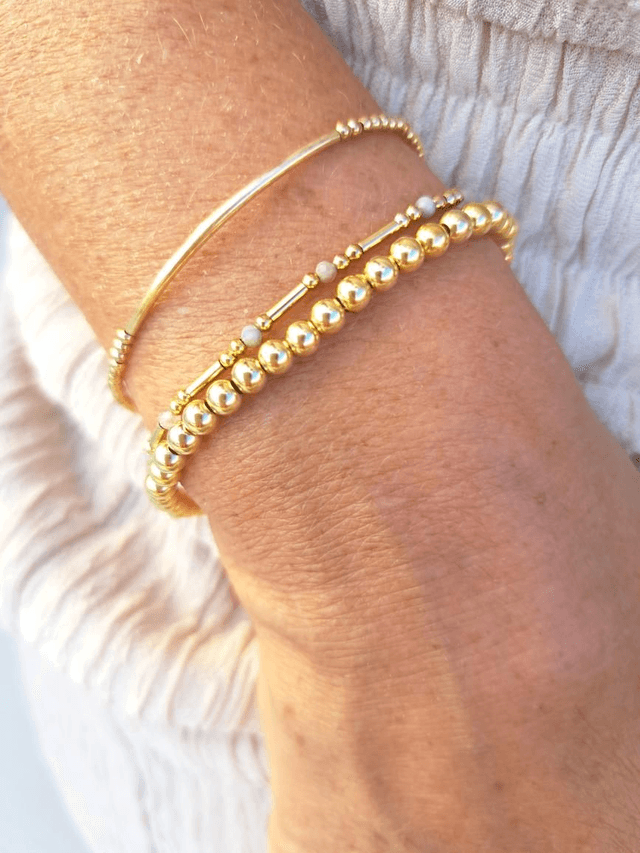 MOT SECRET  amazonite  - gold-filled  -  bracelet 