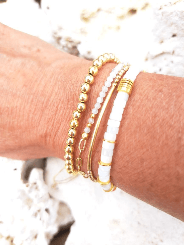 AMAYA pierre de lune - gold filled - bracelet