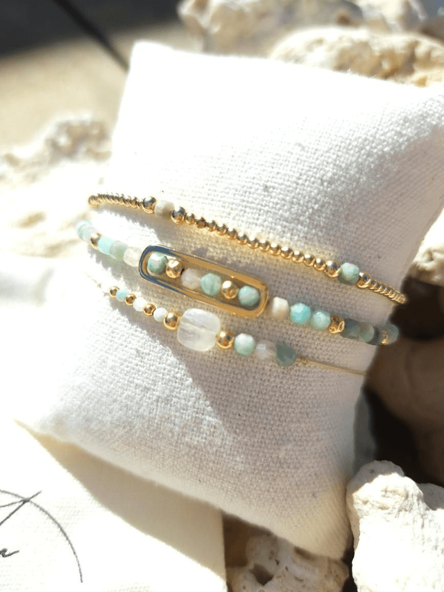 MO REV pierre de lune - amazonite - Bracelet 
