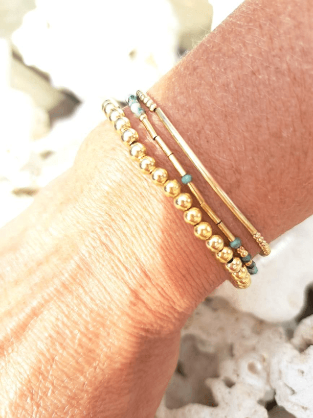 MOT SECRET turquoise africaine- gold-filled - bracelet