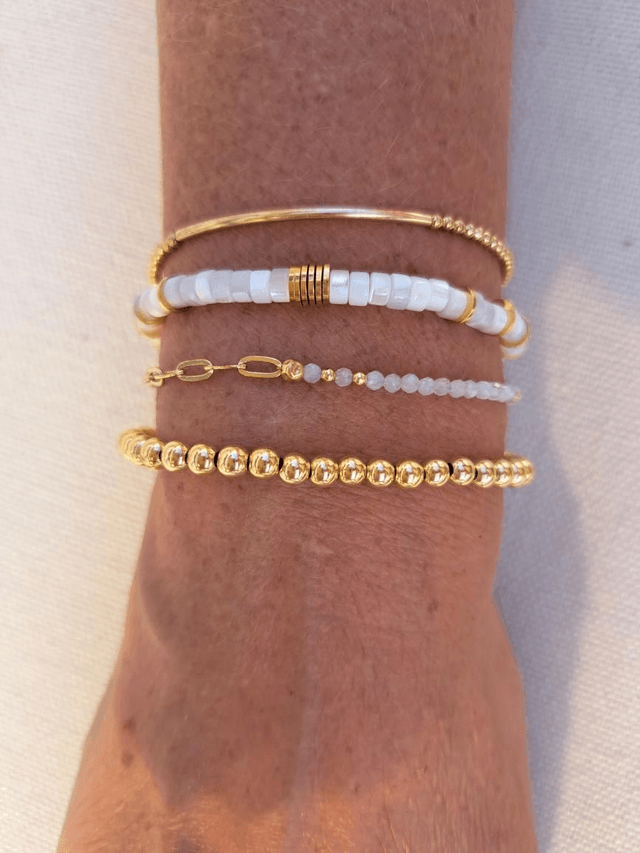 AMAYA pierre de lune - gold filled - bracelet