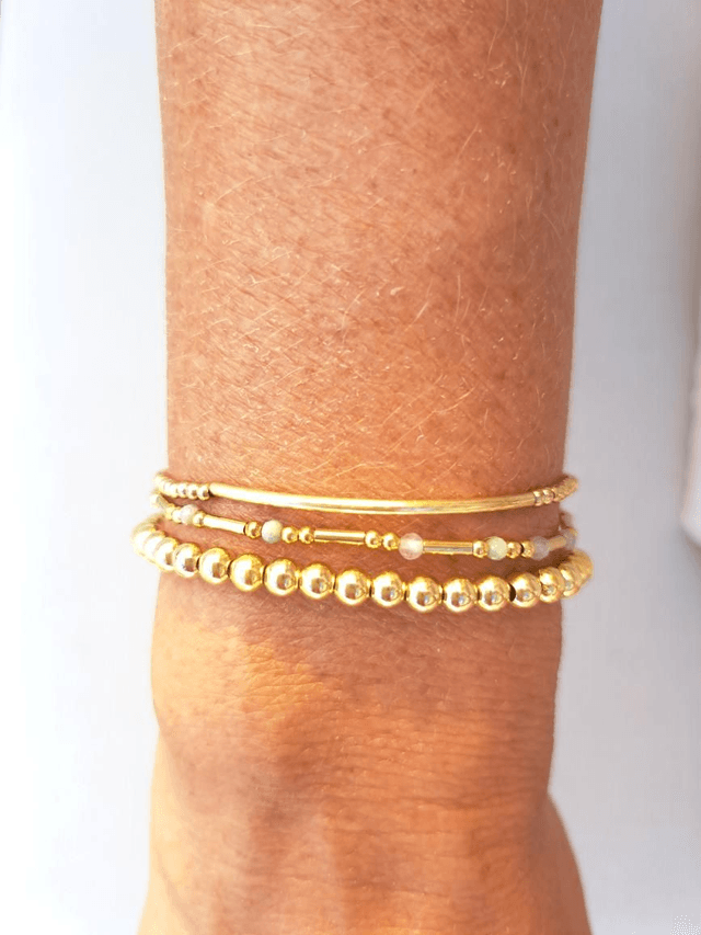 MOT SECRET  amazonite  - gold-filled  -  bracelet 