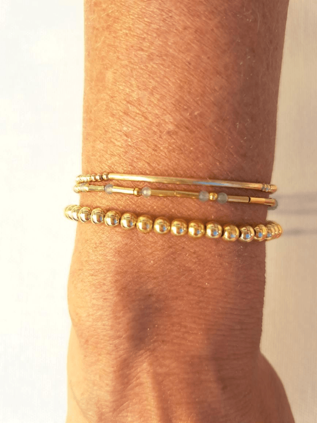 MOT SECRET aventurine - gold filled - bracelet 